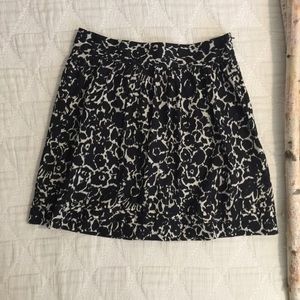 LOFT Black & Cream Pattern Skirt